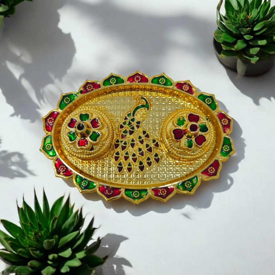Acrylic Haldi Kum Kum Plate for Pooja and Return Gifts – Heart, Round, Oval, and Golden Variations