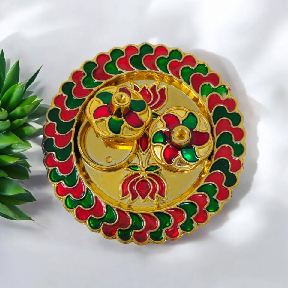 Acrylic Haldi Kum Kum Plate for Pooja and Return Gifts – Heart, Round, Oval, and Golden Variations