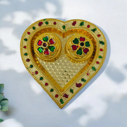 Acrylic Haldi Kum Kum Plate for Pooja and Return Gifts – Heart, Round, Oval, and Golden Variations