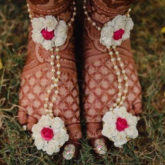 Anklet Flower Jewellery for Haldi and Mehndi - Feet Jewellery